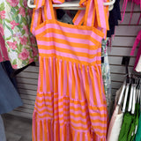 Boardwalk Bow Dress | Orange and Pink