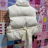 Puffer Padded Vest with Satin Organza Bow