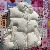 Puffer Padded Vest with Satin Organza Bow