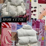 Puffer Padded Vest with Satin Organza Bow