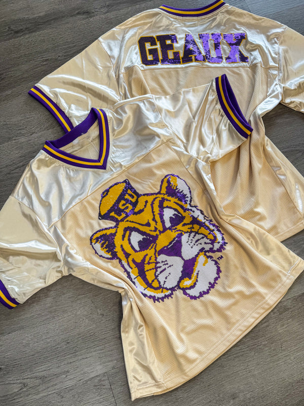 Lsu Vintage Geaux Mike (Licensed) | Sequin Design Jersey