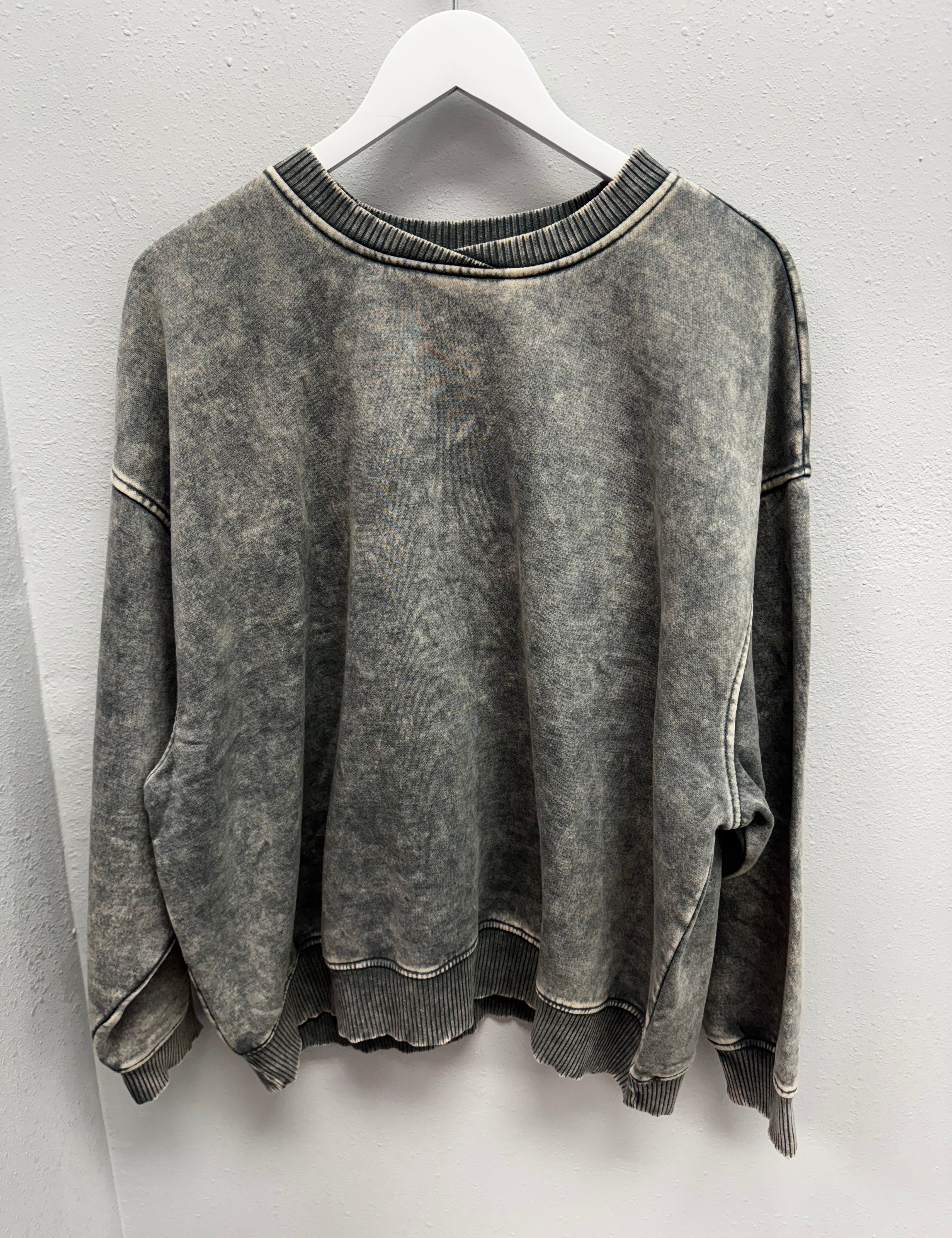 BLACK FRIDAY | Acid Wash Oversized Fleece Pullover