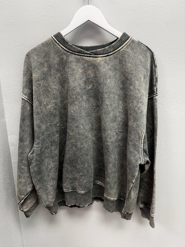 BLACK FRIDAY | Acid Wash Oversized Fleece Pullover