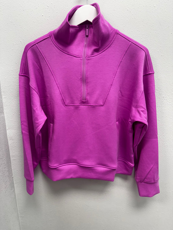 BLACK FRIDAY | High Neck Scuba Half Zip Pullover