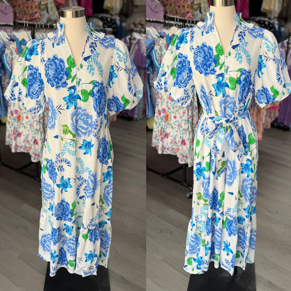 Blue Oasis Midi Dress