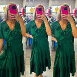 Feeling So Sweet Ruffle Tiered Bow Midi Dress