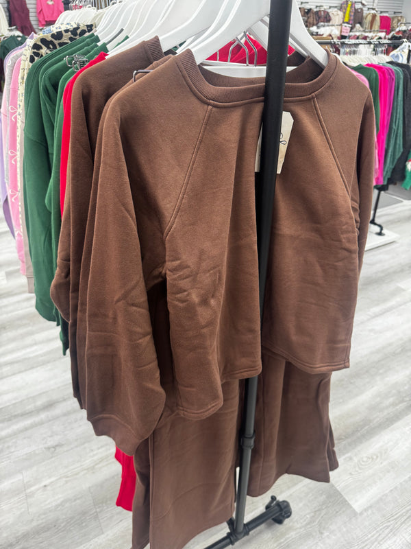 Christmas Deals | Fleece Raglan Sleeve Pullover & Sweatpants Set