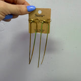 Skinny Non-Tarnish Stainless Steel Long Bow Earrings