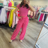 Stripe Baby Doll Top | Red Pink | LULU MAC