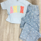 Amen Spring Pastel Polka Dot Tee