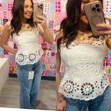 Lace Peplum Tank