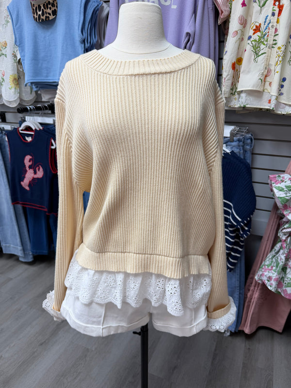 Sweetest Touch Sweater with Lace Detail