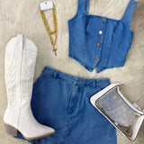 Denim Vest Top - Medium Denim