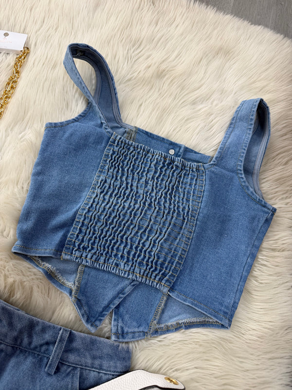 Denim Vest Top - Medium Denim