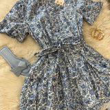 Blue and White Floral Dress