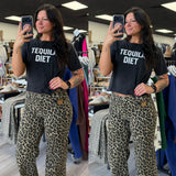 Tequila Diet Black Crop Graphic Tee