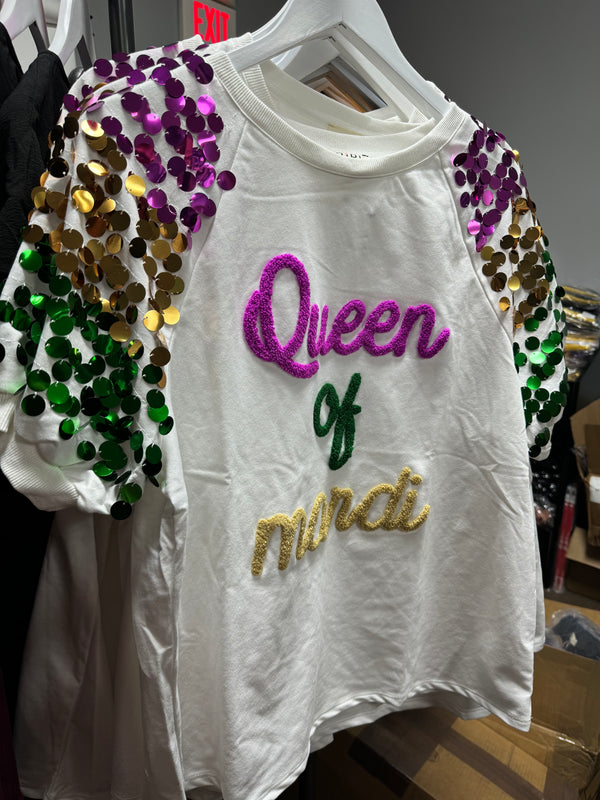 Queen of Mardi Gras Sequin Top