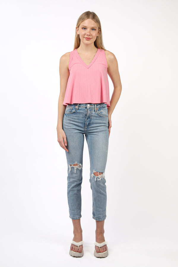 V Neck Crop Tank