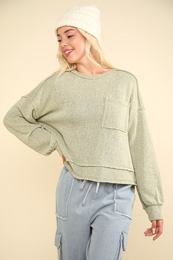 Caught The Breeze Sage Sweater