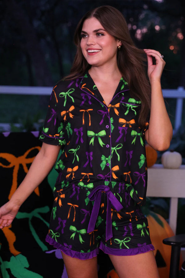 Bow Halloween Pajama Set