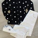 Classic Charm Polka Dot Cardigan | Black and White