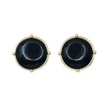 Stone with Gold Outline 1” Stud Earrings