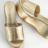 The Ivy Gold Platform Sandal | Shu Shop