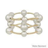 Water Resistant 16MM and 12MM Metal Bar Stretch Bracelet