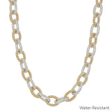 Water Resistant Chunky Oval 16"-18" Chain Necklace