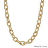 Water Resistant Chunky Oval 16"-18" Chain Necklace