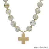Cross Beaded Chunky Necklace
