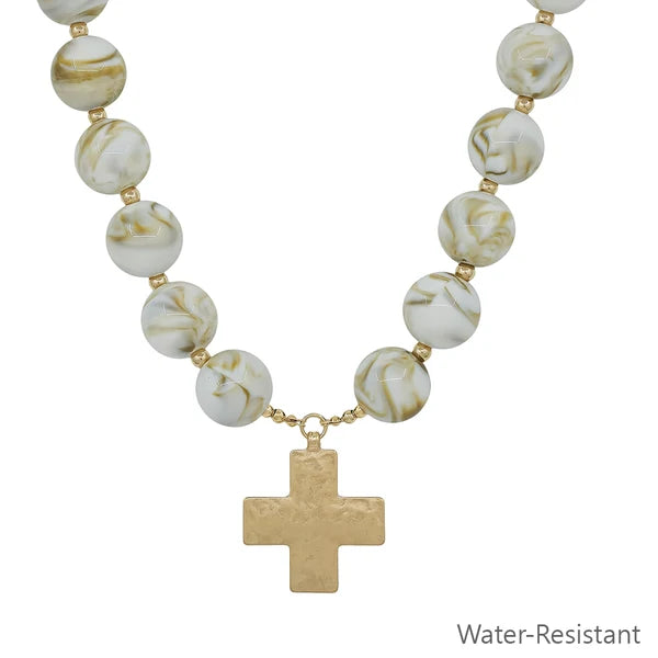 Cross Beaded Chunky Necklace