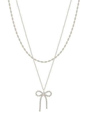 Chain with Rhinestone Bow Necklace