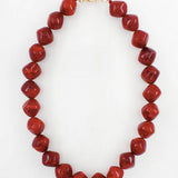 Maroon Acrylic Stone Chunky Beaded 16"-18" Necklace