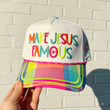 Make Jesu Famous Colorful Plaid Hat