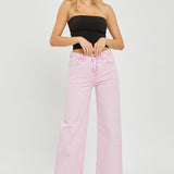The Ciara Pink Denim Wide Leg Jeans