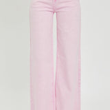 The Ciara Pink Denim Wide Leg Jeans