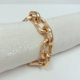 Hammered Gold Open Chain Bracelet with toggle