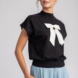 Put a Bow On It Mock Neck Bow Sweater