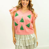 Glitter Christmas Tree Sweater Vest