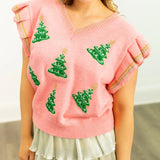 Glitter Christmas Tree Sweater Vest