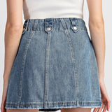 Mineral Wash Denim Mini Skirt
