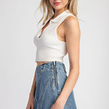 Mineral Wash Denim Mini Skirt