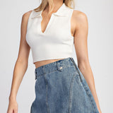 Mineral Wash Denim Mini Skirt