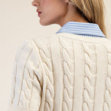 Got it All Collared Cable Knit Sweater