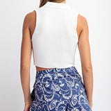 Say You'll Be Mine Cropped Collared Top