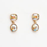 Gold 1” drop AB Stone Earring