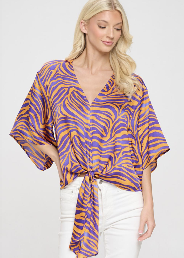 Tiger Stripe Silk Top