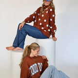 Good Day Polka Dot Reversible Mock Neck Sweatshirt