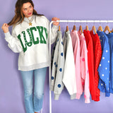 Lucky & Polka Dot Mock Neck Sweatshirt